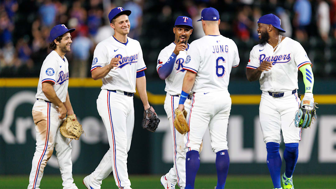 Athletics v Texas Rangers Athletics v Texas Rangers