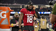Nov 3, 2025; Arlington, Texas, USA; Arizona Cardinals wide receiver Marvin Harrison Jr. (18) walks off the field after the game between the Dallas Cowboys and the Arizona Cardinals at AT&T Stadium. Mandatory Credit: Jerome Miron-Imagn Images