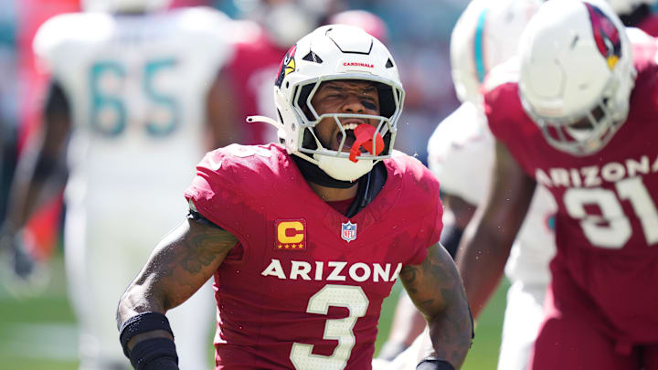Arizona Cardinals safety Baker celebrates a tackle against the Miami Dolphins Arizona Cardinals safety Baker celebrates a tackle against the Miami Dolphins