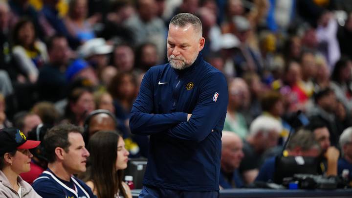 Apr 6, 2025; Denver, Colorado, USA; Denver Nuggets head coach Michael Malone during the third quarter against the Indiana Pacers at Ball Arena. Mandatory Credit: Ron Chenoy-Imagn Images