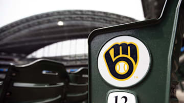 Jun 15, 2025; Milwaukee, Wisconsin, USA;  General view of the Milwaukee Brewers logo on seating within American Family Field prior to the game against the St. Louis Cardinals. Mandatory Credit: Jeff Hanisch-Imagn Images