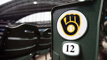 Jun 15, 2025; Milwaukee, Wisconsin, USA;  General view of the Milwaukee Brewers logo on seating within American Family Field prior to the game against the St. Louis Cardinals. Mandatory Credit: Jeff Hanisch-Imagn Images