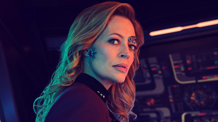 Jeri Ryan of the Paramount+ original series STAR TREK: PICARD. Photo Cr: James Dimmock/Paramount+. © 2022 CBS Studios Inc. All Rights Reserved.