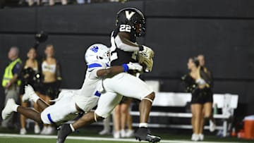Georgia State Panthers cornerback Bernard Causey III (28) makes a tackle against Vanderbilt.