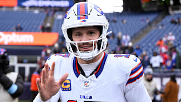 Buffalo Bills quarterback Josh Allen waves to fans before a game against the New England Patriots on Jan. 5, 2025.