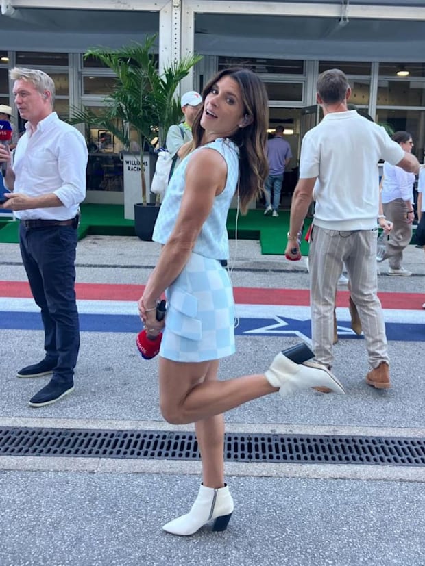 Danica Patrick Danica Patrick’s F1 finale fit shows off toned physique with flirty pose