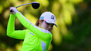 Jun 20, 2024; Sammamish, Washington, USA; Ayaka Furue drives the ball on hole eleven during the first round of the KPMG Women's PGA Championship golf tournament. Mandatory Credit: Steven Bisig-USA TODAY Sports