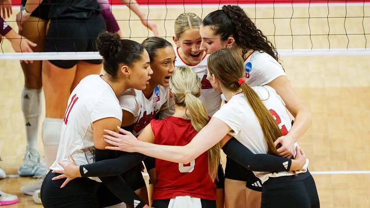 The Nebraska Cornhuskers react after a point against the Texas A&M Aggies. Mandatory Credit: Dylan Widger-Imagn Images The Nebraska Cornhuskers react after a point against the Texas A&M Aggies. Mandatory Credit: Dylan Widger-Imagn Images