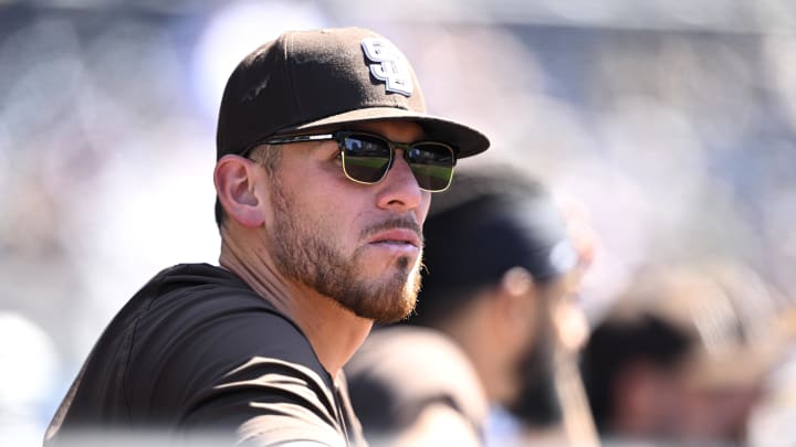 Jul 7, 2024; San Diego, California, USA; San Diego Padres starting pitcher Joe Musgrove (44) looks on during the ninth inning against the Arizona Diamondbacks at Petco Park. Mandatory Credit: Orlando Ramirez-USA TODAY Sports