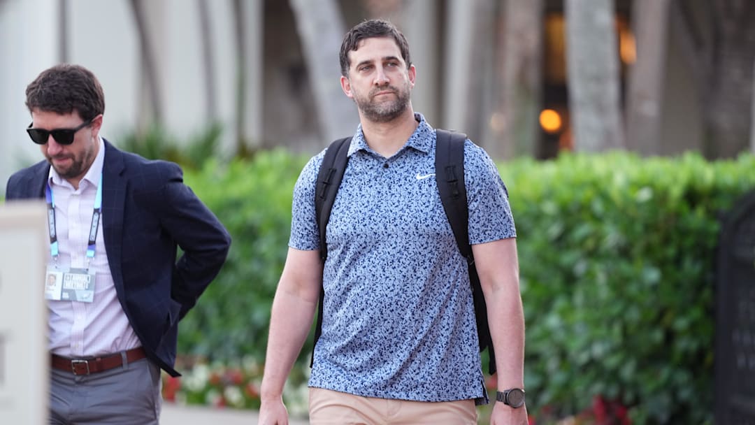 Apr 1, 2025; Palm Beach, FL, USA;  Philadelphia Eagles head coach Nick Sirianni attends the NFL Annual League Meeting at The Breakers. Mandatory Credit: Jim Rassol-Imagn Images