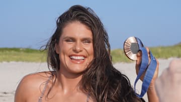 Behind the scenes on set with Ilona Maher in Bellport, New York