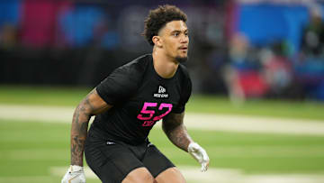 Feb 28, 2025; Indianapolis, IN, USA; Iowa State defensive back Malik Verdon (DB52) participates in drills during the 2025 NFL Combine at Lucas Oil Stadium.
