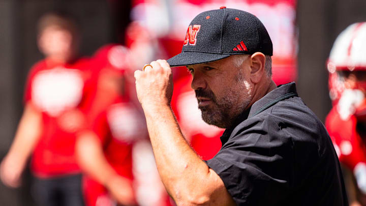 Aug 31, 2024; Lincoln, Nebraska, USA; Nebraska Cornhuskers head coach Matt Rhule before a game against the UTEP Miners at Memorial Stadium.