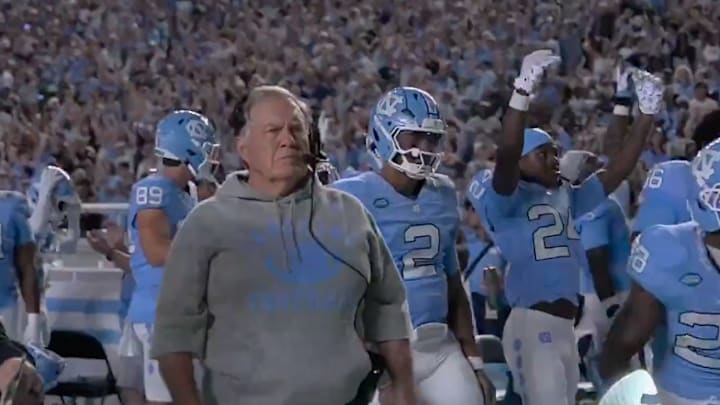 Bill Belichick made his head coaching debut for UNC on Monday night vs. TCU
