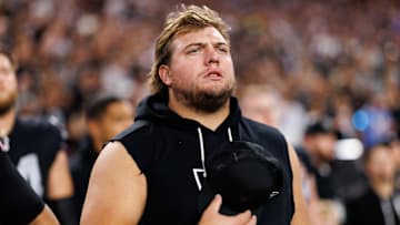 Las Vegas Raiders offensive lineman Jackson Powers-Johnson