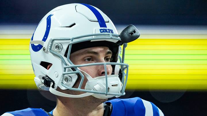 Indianapolis Colts wide receiver Alec Pierce (14) walks up the field during the pregame warm-up Sunday, Nov. 10, 2024, ahead of a game against the Buffalo Bills at Lucas Oil Stadium in Indianapolis.