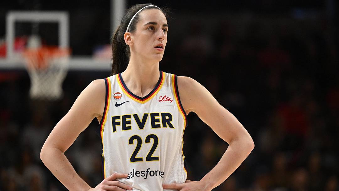 Jun 8, 2026; Washington, District of Columbia, USA; Indiana Fever guard Caitlin Clark (22) looks on against the Washington Mystics during the first quarter at CareFirst Arena. Mandatory Credit: Rafael Suanes-Imagn Images Jun 8, 2026; Washington, District of Columbia, USA; Indiana Fever guard Caitlin Clark (22) looks on against the Washington Mystics during the first quarter at CareFirst Arena. Mandatory Credit: Rafael Suanes-Imagn Images