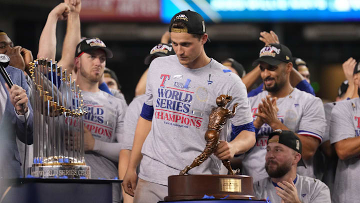Corey Seager has won the World Series MVP award twice in his career. Corey Seager has won the World Series MVP award twice in his career.