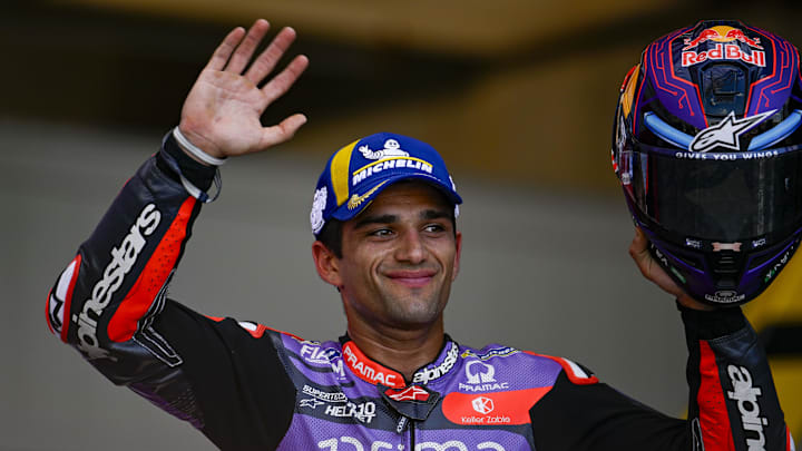 Apr 13, 2024; Austin, TX, USA; Jorge Martin (89) of Spain and Prima Pramac Racing waves to the fans after the Americas Grand Prix sprint race at Circuit of The Americas. Mandatory Credit: Jerome Miron-USA TODAY Sports