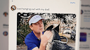 SEC Shorts has Lane Kiffin pose with his "rent-a-dog" pal to drum up likes on social media.