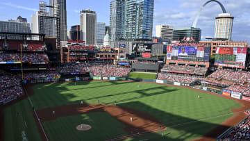 Aug 5, 2023; St. Louis, Missouri, USA;  A general view of Busch Stadium during the first inning of a