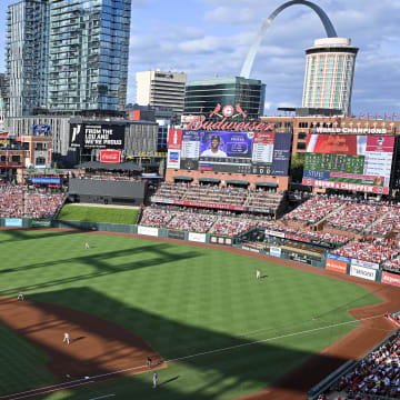 Aug 5, 2023; St. Louis, Missouri, USA;  A general view of Busch Stadium during the first inning of a