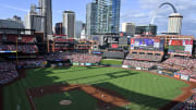 Aug 5, 2023; St. Louis, Missouri, USA;  A general view of Busch Stadium during the first inning of a game between the St. Louis Cardinals and the Colorado Rockies. Mandatory Credit: Jeff Curry-USA TODAY Sports