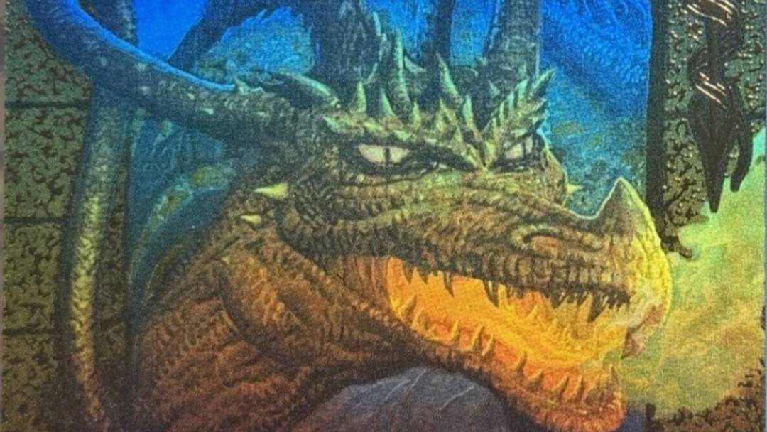 2026 Magic: The Gathering The Hobbit Gleaming Gold Foil Borderless Smaug The Magnificent. Artist: Ted Nasmith