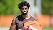 May 9, 2025; Berea, OH, USA; Cleveland Browns quarterback Shedeur Sanders (12) walks off the field after rookie minicamp at CrossCountry Mortgage Campus. Mandatory Credit: Ken Blaze-Imagn Images