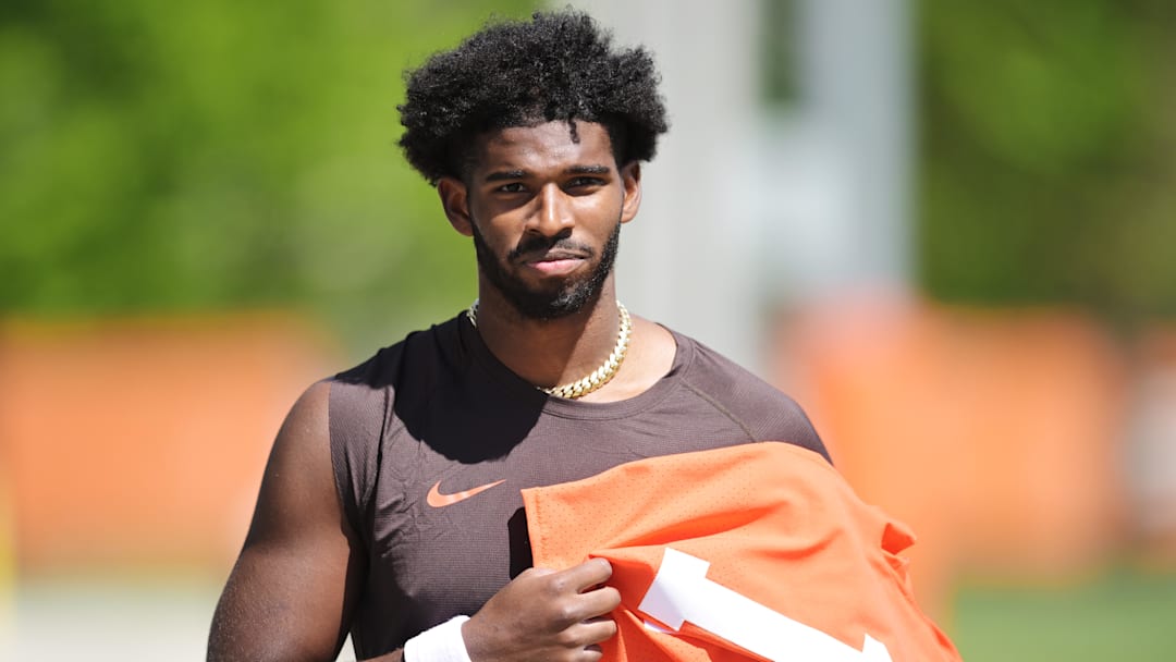 May 9, 2025; Berea, OH, USA; Cleveland Browns quarterback Shedeur Sanders (12) walks off the field after rookie minicamp at CrossCountry Mortgage Campus. Mandatory Credit: Ken Blaze-Imagn Images May 9, 2025; Berea, OH, USA; Cleveland Browns quarterback Shedeur Sanders (12) walks off the field after rookie minicamp at CrossCountry Mortgage Campus. Mandatory Credit: Ken Blaze-Imagn Images