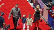 Jul 16, 2024; Arlington, Texas, USA; National League first baseman Freddie Freeman of the Los Angeles Dodgers (5) walks the red carpet before the 2024 MLB All-Star game at Globe Life Field. Mandatory Credit: Jerome Miron-USA TODAY Sports