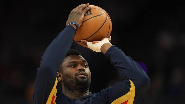 Apr 3, 2026; Sacramento, California, USA; New Orleans Pelicans forward Zion Williamson (1) before the game against the Sacramento Kings at Golden 1 Center. Mandatory Credit: Darren Yamashita-Imagn Images
