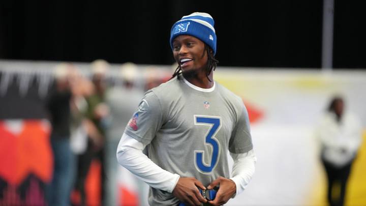 Feb 2, 2026; San Francisco, CA, USA; Dallas Cowboys receiver George Pickens during NFC practice at the NFL Flag Fieldhouse at Moscone Center South Building. Mandatory Credit: Kirby Lee-Imagn Images