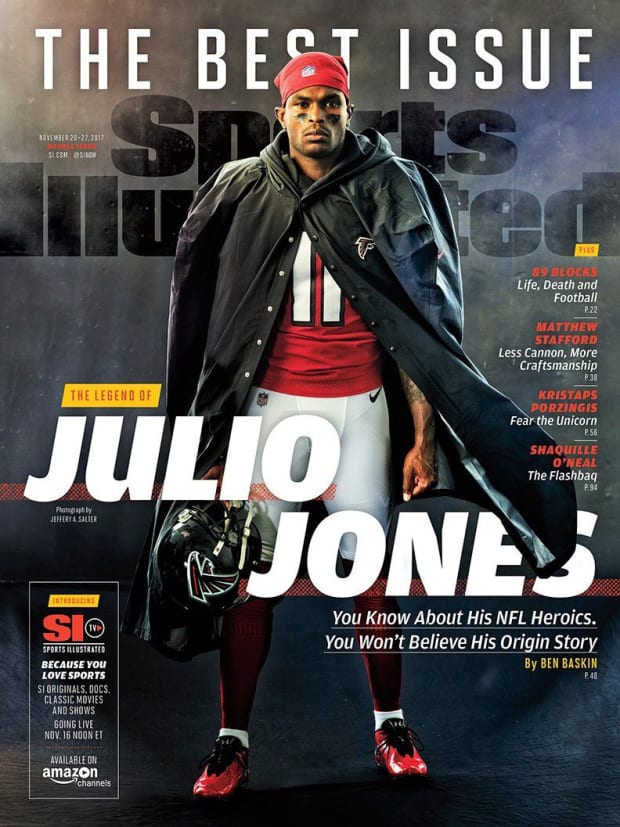 Former Alabama wide receiver Julio Jones on the cover of Sports Illustrated