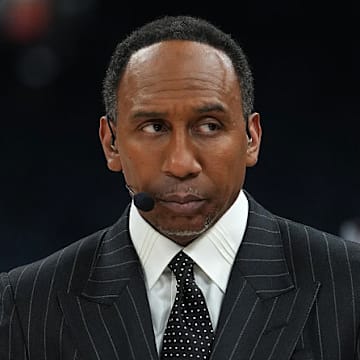 Stephen A. Smith was seen playing solitaire during Game 4 of the NBA Finals. 