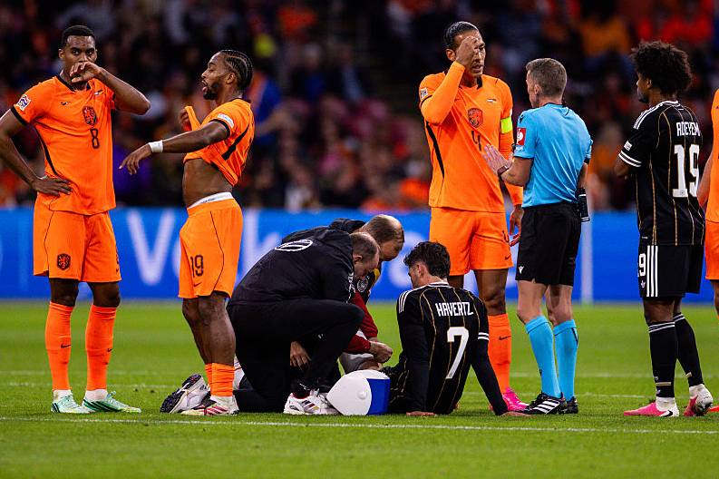 Kai Havertz treated during Netherlands vs. Germany