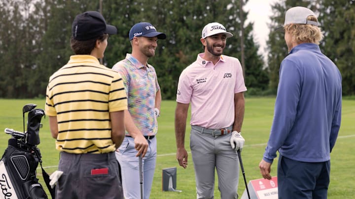 Max Homa (white hat) and Wyndham Clark had cameo appearance with Owen Wilson (right) on the Apple TV+ show "Stick." Max Homa (white hat) and Wyndham Clark had cameo appearance with Owen Wilson (right) on the Apple TV+ show "Stick."