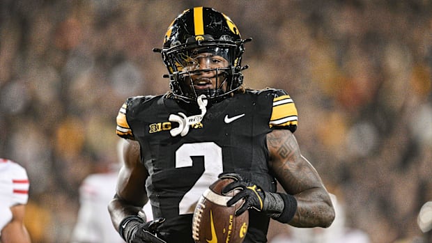 Iowa Hawkeyes running back Kaleb Johnson.