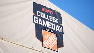 Sep 16, 2023; Boulder, Colorado, USA; A general view of the ESPN College GameDay set prior to the game between the Colorado Buffaloes and the Colorado State Rams at Folsom Field. Mandatory Credit: Andrew Wevers-USA TODAY Sports