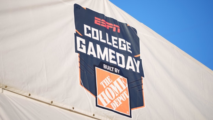 Sep 16, 2023; Boulder, Colorado, USA; A general view of the ESPN College GameDay set prior to the game between the Colorado Buffaloes and the Colorado State Rams at Folsom Field. Mandatory Credit: Andrew Wevers-USA TODAY Sports