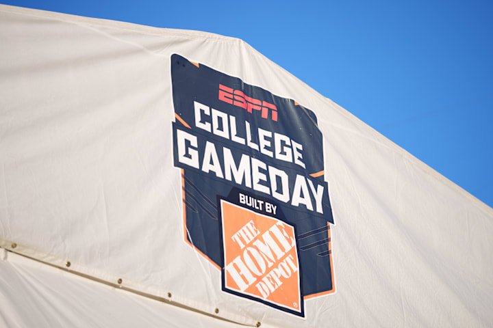 A general view of the ESPN College GameDay set prior to the game between the Colorado Buffaloes and the Colorado State Rams a