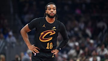 Cleveland Cavaliers guard Darius Garland (10) during a game against the Indiana Pacers.