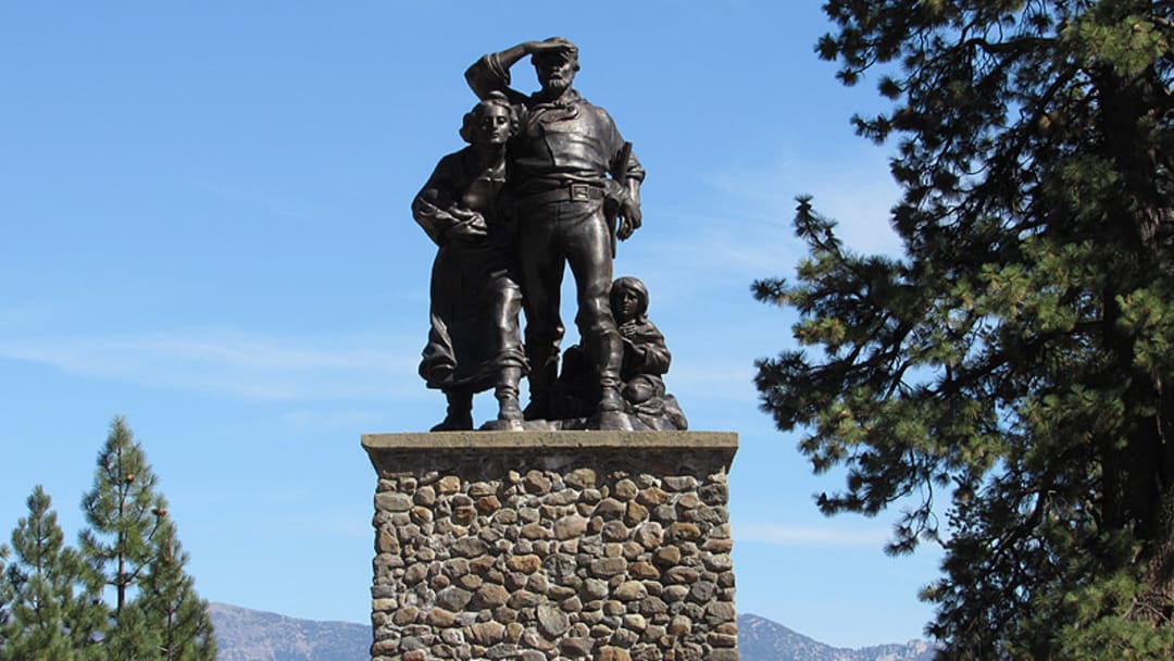 The Donner Party monument near Truckee Lake, California