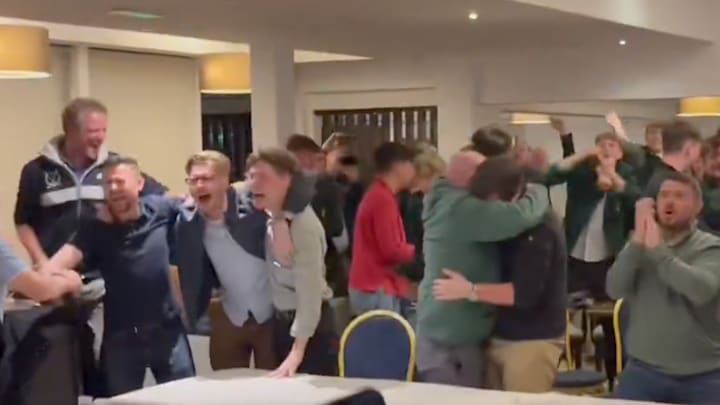 Members from Rory McIlroy's home club revel in his victory. Members from Rory McIlroy's home club revel in his victory.