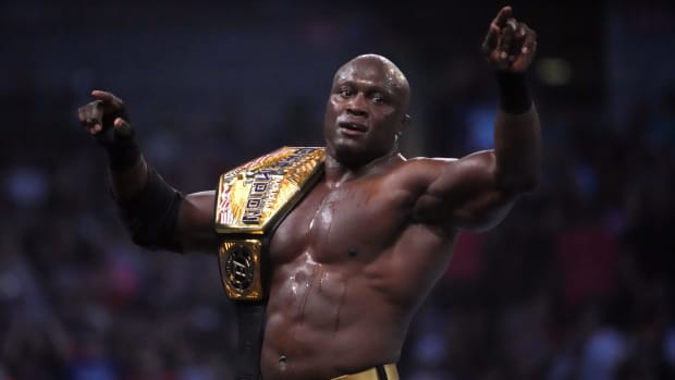 Bobby Lashley wrestles for the United States Championship during SummerSlam at Nissan Stadium.