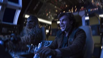 Alden Ehrenreich is Han Solo and Joonas Suotamo is Chewbacca in SOLO: A STAR WARS STORY.