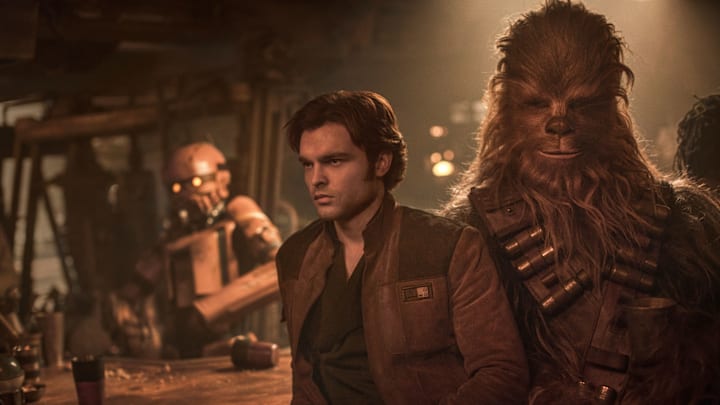 Alden Ehrenreich is Han Solo and Joonas Suotamo is Chewbacca in SOLO: A STAR WARS STORY.