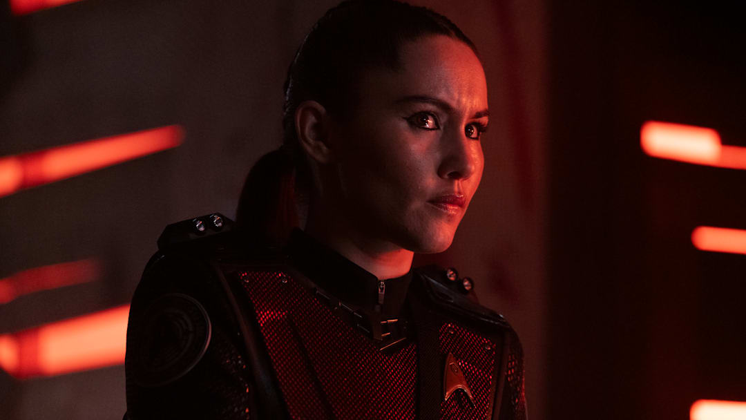 Christina Chong as La'an in Star Trek: Strange New Worlds streaming on Paramount+, 2023. Photo Credit: Michael Gibson/Paramount+