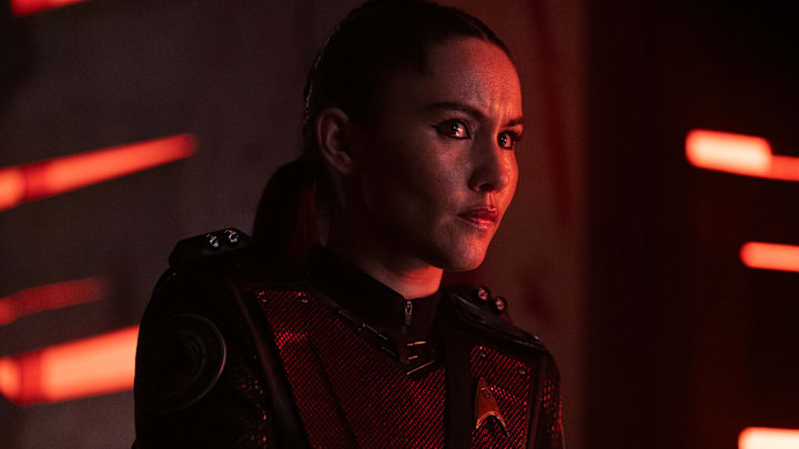 Christina Chong as La'an in Star Trek: Strange New Worlds streaming on Paramount+, 2023. Photo Credit: Michael Gibson/Paramount+