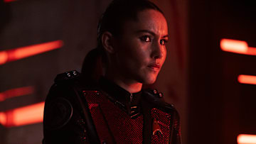 Christina Chong as La'an in Star Trek: Strange New Worlds streaming on Paramount+, 2023. Photo Credit: Michael Gibson/Paramount+